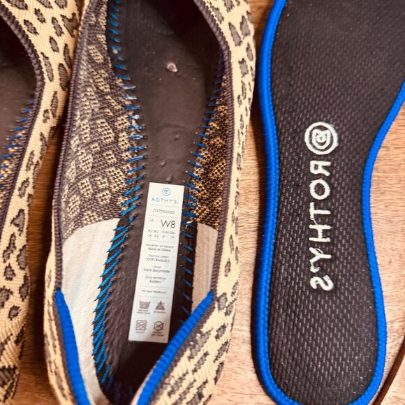 Rothy’s Leopard Cheetah Women's Size 8  Animal Print Round Toe Flats - Picture 10 of 13